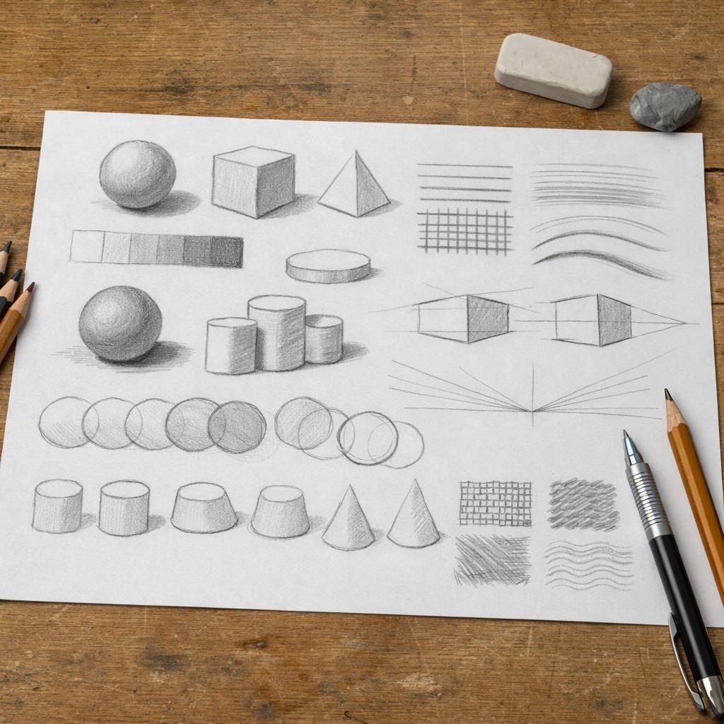 Five Basic Drawing Basic Drawing Techniques Every Beginner Should Practice - Drawinglics
